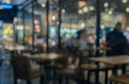 Abstract blurred coffee shop or restaurant for background. Retro filtered effect imageの写真素材