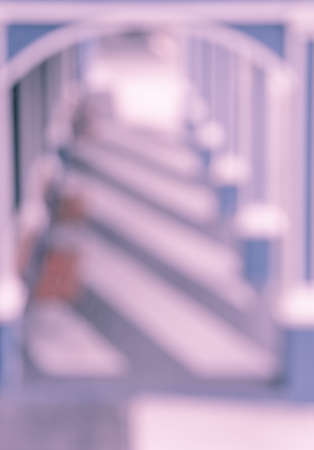 Blurred abstract background of corridor with shadow and benchの写真素材