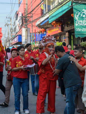NAKHONSAWAN,THAILAND - FEBRUARY 13: Chinese New Year celebrations on February 13, 2013 in...