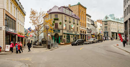 Quebec, Canada - October 15, 2018: View of buildings in Upper town of Old Quebec city in Quebec,...