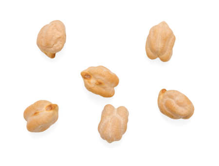 Dried chickpea beans isolated on white background. Flat lay Collectionの写真素材