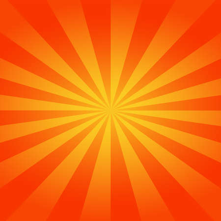 Yellow gradient sunbeam line on orange background for web banner, poster, flyer and brochure.の写真素材