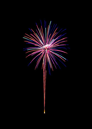Beautiful light for celebration of Festive colorful fireworks display on night sky. New year and anniversary concept.の写真素材