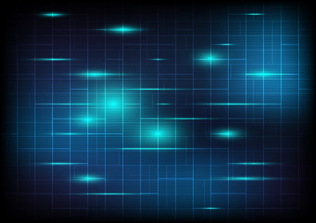 Abstract blue vector digital technology background with grid lines and glowing light effect on dark backdrop for Hitech backgroundのイラスト素材