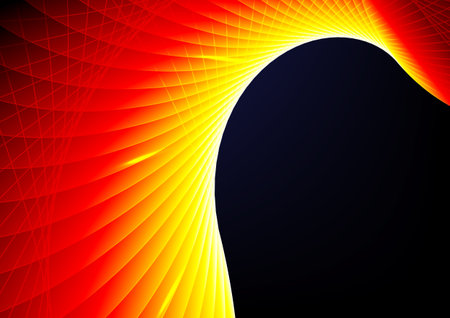 Red and yellow color with lines abstract vector background.  Futuristic  technology illustration concept.のイラスト素材