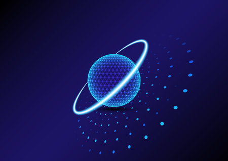 3D Globe geometry technology futuristic innovation vector backgroundのイラスト素材