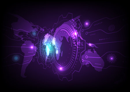 Abstract future technology concept background. Vector illustration for your graphic design.のイラスト素材