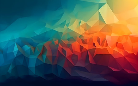 Abstract colorful geometric polygonal background. Triangular low poly style illustration. Generative aiの素材