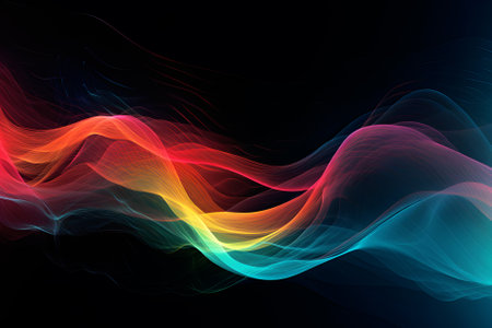 Modern abstract background with colorful wave lines and stripes. Generative aiの素材
