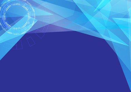 Abstract vector technology background with polygonal pattern blue triangles on blue backgroundのイラスト素材