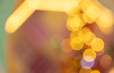 Abstract background of blurred bokeh colorful lights backgroundの写真素材