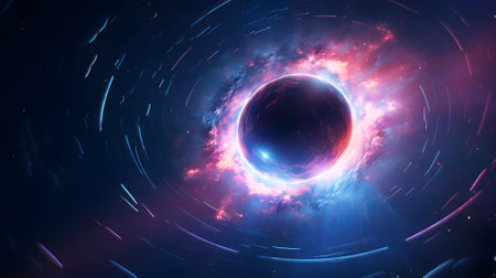 Black hole space way fiction hydrogen nebula galaxy.  Cosmic atmosphere explosion. Generative aiの素材
