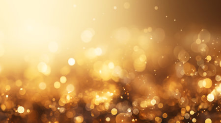 Abstract bokeh lights background with golden glitter. Christmas and new year concept. Generative aiの素材