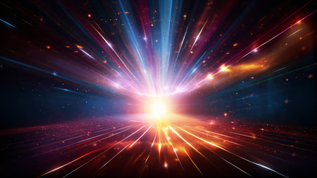 abstract background of speed motion and light rays on a dark background. Generative aiの素材
