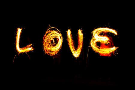 Love word from fire lightの写真素材