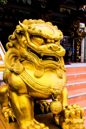 Singha  the holy lion for good luck in the trust of chineseの写真素材