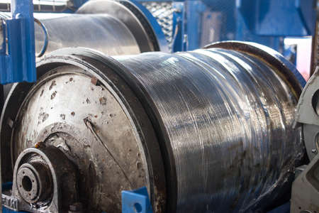 winch cable in reel packの写真素材