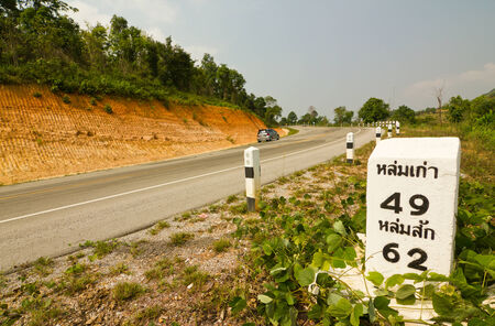 milestone on the roadの写真素材