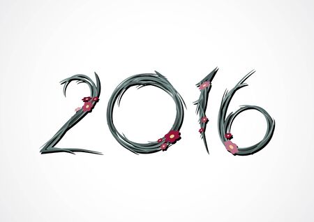 Happy New Year 2016. Spring 2016 front illustrationのイラスト素材
