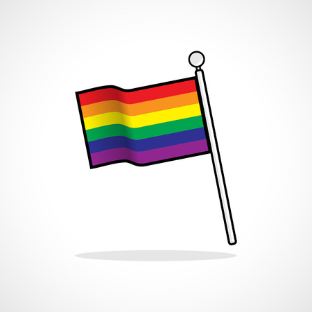 LGBT flag, Rainbow flag is waving, Icon sign symbol vector illustration.のイラスト素材