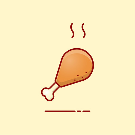 Grilled chicken wing thighs icon, Vector illustration.のイラスト素材