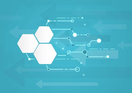 Technology circuit line with hexagons and arrow, Abstract technological background design concept. Vector illustration.のイラスト素材