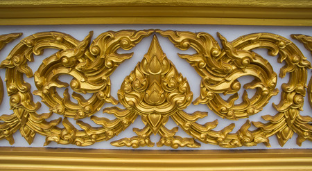 the wall of temple in thailandの写真素材