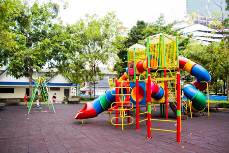 Colorful playground without children (playground, play, area)のeditorial素材