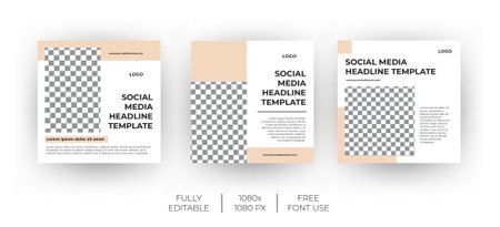 Modern Social Media banner template can be edited. Everyone can use this design easily. Promotional web banners for social media.-Vector.のイラスト素材