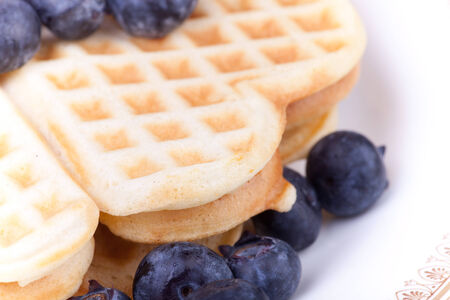 macro picture of heart shape waffels.