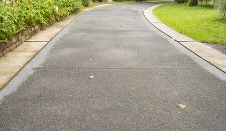 Road in the  garden or stone way into gardentextureの写真素材