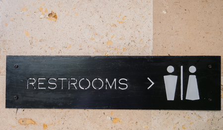 toilet or rest room sign on the wall..の写真素材