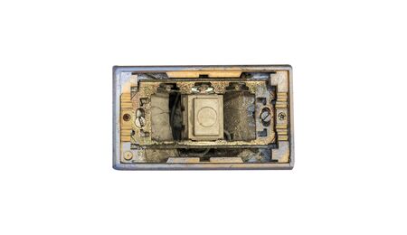 Power switch with out farm on white background,Clipping- path