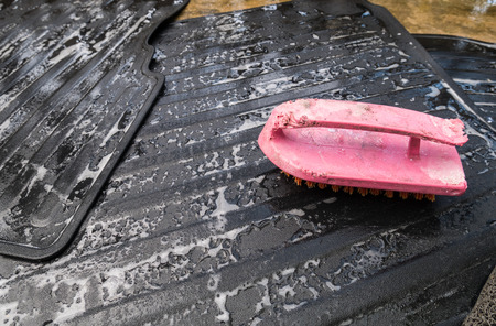 Toilet brush and capet car for wash carの写真素材