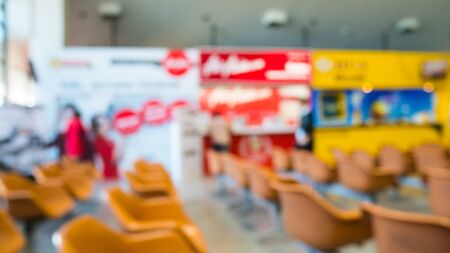 Abstract blur airport Tourists waiting for the aircraft backgroundの写真素材