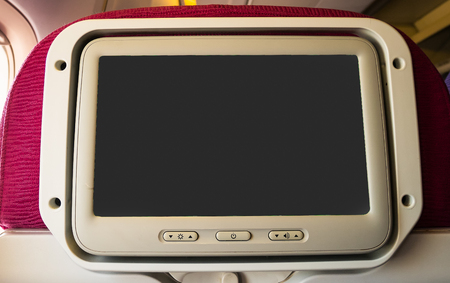 A monitor set up in the seat.の写真素材