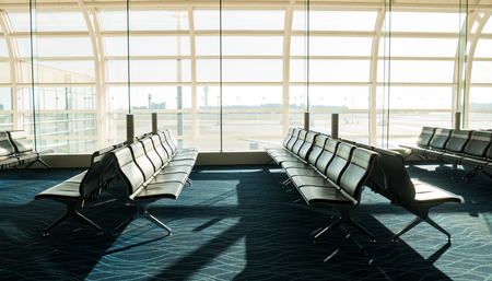 Group of chair at international airport termina in travel conceptの写真素材