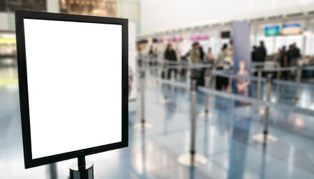 Airport check in with 
billboards and copy spaceのeditorial素材