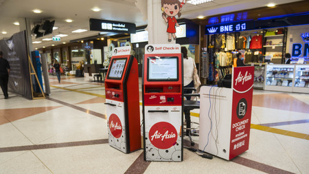 CHIANG MAI,THAILAND AUG 27 , 2017 : Check-in  machine of AirAsia at Chiang Mai International...