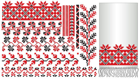  there is a scheme of ukrainian pattern for embroideryのイラスト素材