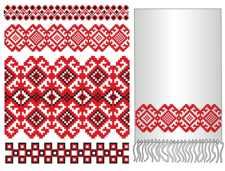  there is a scheme of ukrainian pattern for embroideryのイラスト素材