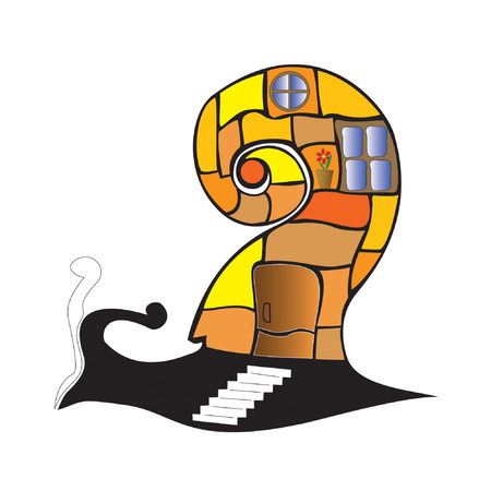 there is a catroon snailのイラスト素材