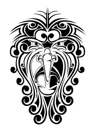  there is face of spirit with patternのイラスト素材