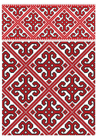 there is a scheme of ukrainian pattern for embroideryのイラスト素材