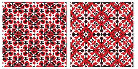 there is a scheme of ukrainian pattern for embroideryのイラスト素材