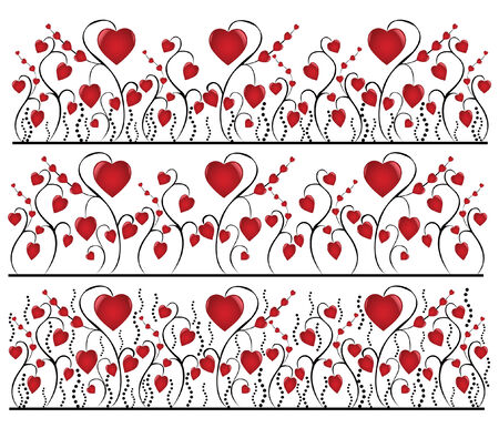 there are flowers backgrounds with heartsのイラスト素材