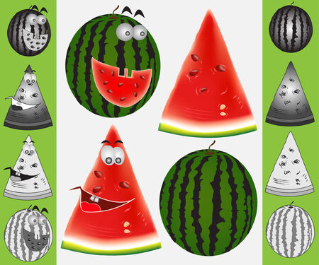 there is cartoon hero water melonのイラスト素材
