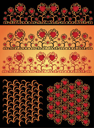  there are valentines textures and backgrounds with hearts and flowersのイラスト素材