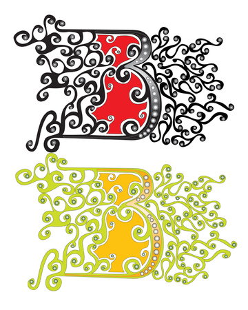  there is a letter B with elements which you can add and make form of letterのイラスト素材