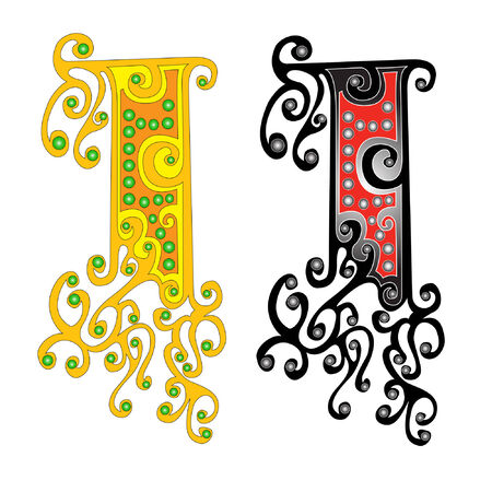  there is a letter I with elements which you can add and make form of letterのイラスト素材